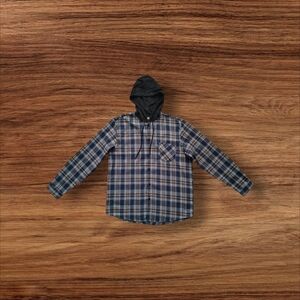 Plaid Kids Shirt with Hood